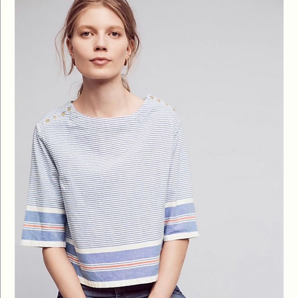 Anthropologie Maeve Sullivan striped top xs